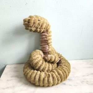 Jellycat Slither Snake Plush Retired Olive Green Tan Textured Coiled Stuffed Toy